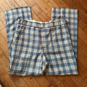 Hickey Freeman Blue Plaid Men's Pants